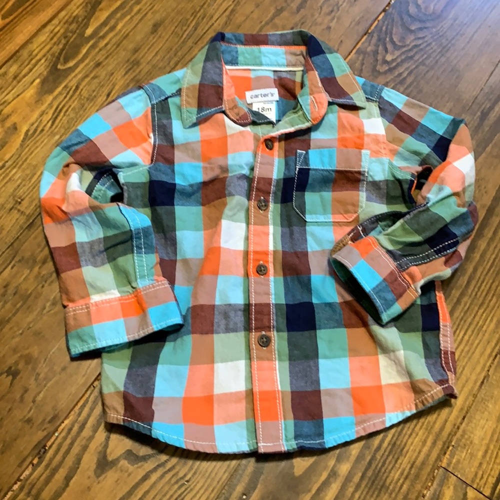 Boys 18M Carter’s Fall Plaid Button Down Shirt